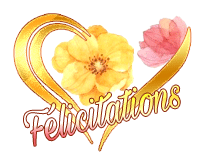Gif animé félicitations coeur de fleurs